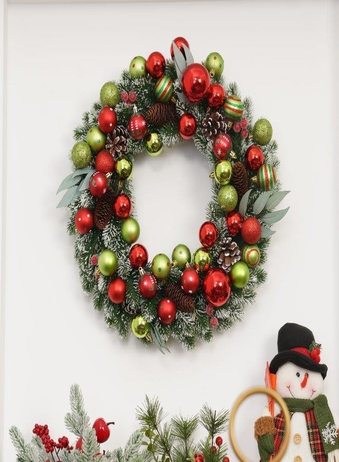 XmasExp 50ct Christmas Balls Ornaments for Tree - Red and Green Shatterproof Xmas Balls Set Mini 1.57 Inch Plastic Christmas Baubles for Holiday Party Decor - Image 4
